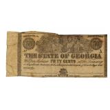 1864 State of Georgia Confederate 50 Cent Note