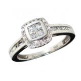 10kt Gold Cushion Cut 1/2 ct Diamond Ring