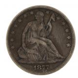 1877 Seated Liberty Silver Half Dollar