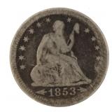 1853 Seated Liberty Silver Quarter