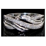 Elegant Diamond Wave Ring