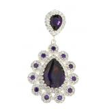 Elegant 8.32 ct  Amethyst & White Topaz Pendant