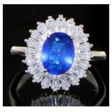 Stunning 3.10 ct Sapphire Baguette Designer Ring