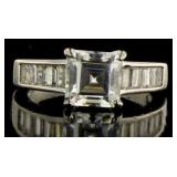 Stunning 2.10 ct Ascher Cut White Topaz Ring