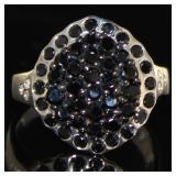 Elegant 2.20 ct Black Diamond Cocktail Ring