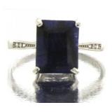 Natural 4.08 ct Emerald Cut Sapphire Solitaire