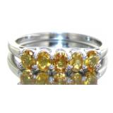 Natural 1.00 ct Yellow Sapphire Anniversary Ring