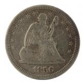 1856 Seated Liberty Silver Quarter