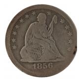 1856 Seated Liberty Silver Quarter