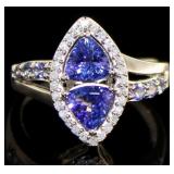 Natural 2.24 ct Tanzanite & Diamond Dinner Ring