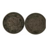 1869 & 1870 Liberty Three Cent NIckel