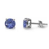 Brilliant Round 2.25 ct Tanzanite Stud Earrings