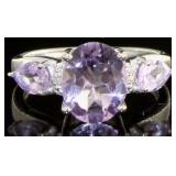 Natural 3.06 ct Amethyst & Diamond Designer Ring