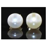 Round 7.30 mm Pearl Stud Earrings