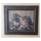 Antique Child with Dog Framed Print