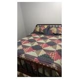 Antique Spindle Bed, Rails (Free Box & Mattress)