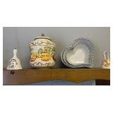 Biscotti Jar, 3pc Heart Bowls & 2 Bells