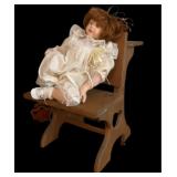 Bisque Doll on Antique Look School Desk