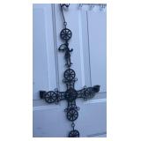 Metal hanging Cross Candle Holder