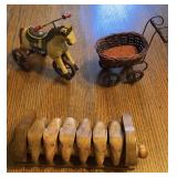 Napkin Rings, Wooden Horse & Buggy