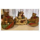 Lot of 3 Christmas Musical Statues