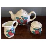 Apple Teapot, Sugar & Creamer