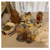 Lot of 6 Christmas Musical Statues