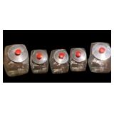 (5) Pc Glass Cannisters w