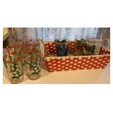 Lot of Chirstmas Glasses & Tray