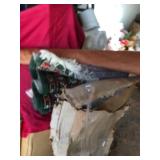 Wire Animal Cage, Orange Fabric, & Green Rug