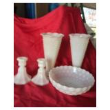 5pc White Glass Lot