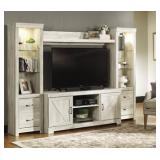 Ashley w331 Bellaby Whitewash 4 pc Entertainment