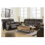 Ashley 53505 Denoron PWR Reclining Sofa & Love Set