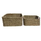 2 pc Large Wicker Basket Set