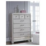 Ashley B650 Coralyne Silver Highboy Chest