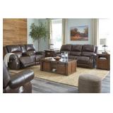 Ashley U846 Leather PWR REC Sofa & Love Seat