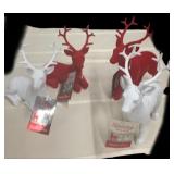 (4) Holiday Village Velvet Deer