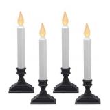 4 Pc Bronze Look Battery Candle Holders