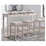 Ashley D394 Counter Height Table and 3 Stools