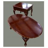 Cherry Finish Oval Coffee & 1 End Table