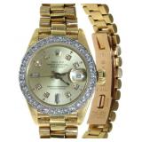 18kt Gold Rolex Oyster Datejust Lady President