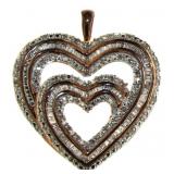 Rose Gold 1.50 ct Double Heart Diamond Pendant