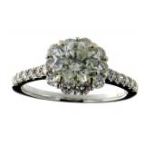 14K White Gold 2.00 ct Round Diamond Ring