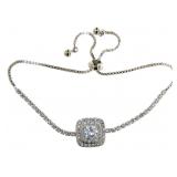 Cushion Cut 4.50 ct White Topaz Bolo Bracelet