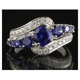 Beautiful 2.20 ct Blue & White Sapphire Ring