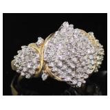 10kt Gold Brilliant 1.00 ct Diamond Cluster Ring