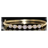 10kt Gold Diamond Cuff Bracelet