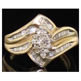 10kt Gold Marquise Cut 1/2 ct Diamond Ring