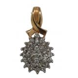 10kt Gold Pear Cluster Diamond Pendnat
