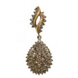 10kt Gold Pear Cut Diamond Cluster Pendant